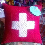 granny square cross pillow