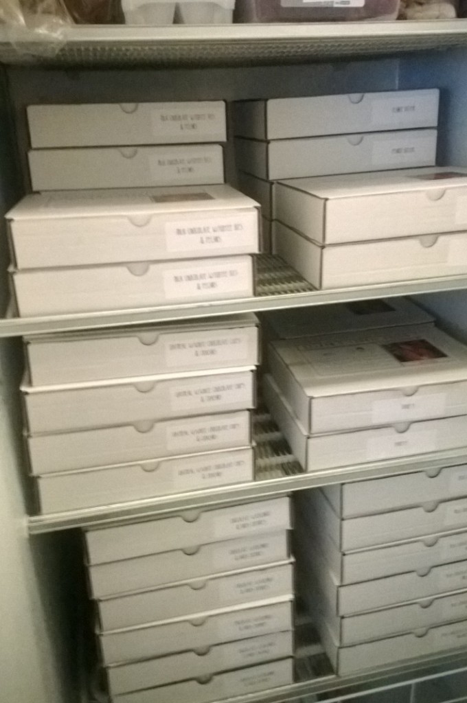 alipyper boxes in the freezer